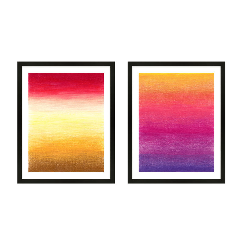 Tie-Dye, Set Of 2 By Katy Montica - Framed Wall Art, 25" H x 20" W, Black