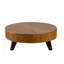 Table basse ronde 39,37 po avec espace de rangement, convenant au salon et au bureau, naturel-825285552-825285554