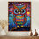 Décoration murale chouette colorée pendant la nuit II - Hibou
