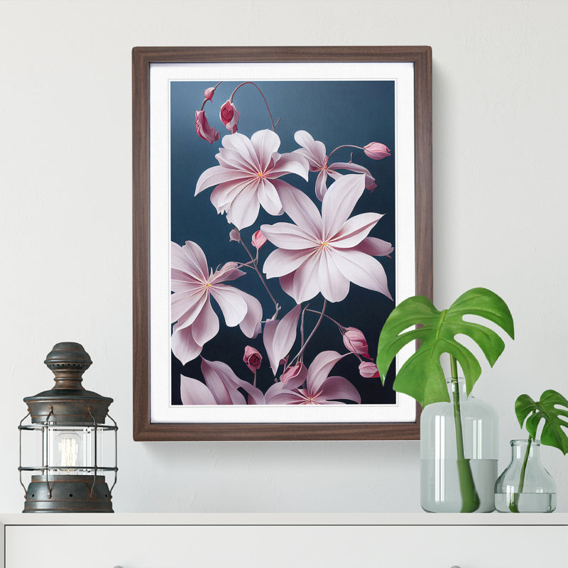 The Flowers - Single Picture Frame Print, 64cm H x 46cm W x 2cm D, Walnut