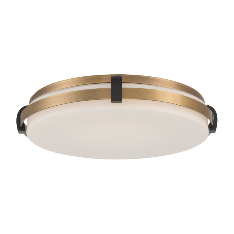 Arclume 14.75" 5CCT LED Flush Mount, 2.75" H x 14.75" W x 14.75" D, Brass, 30 W