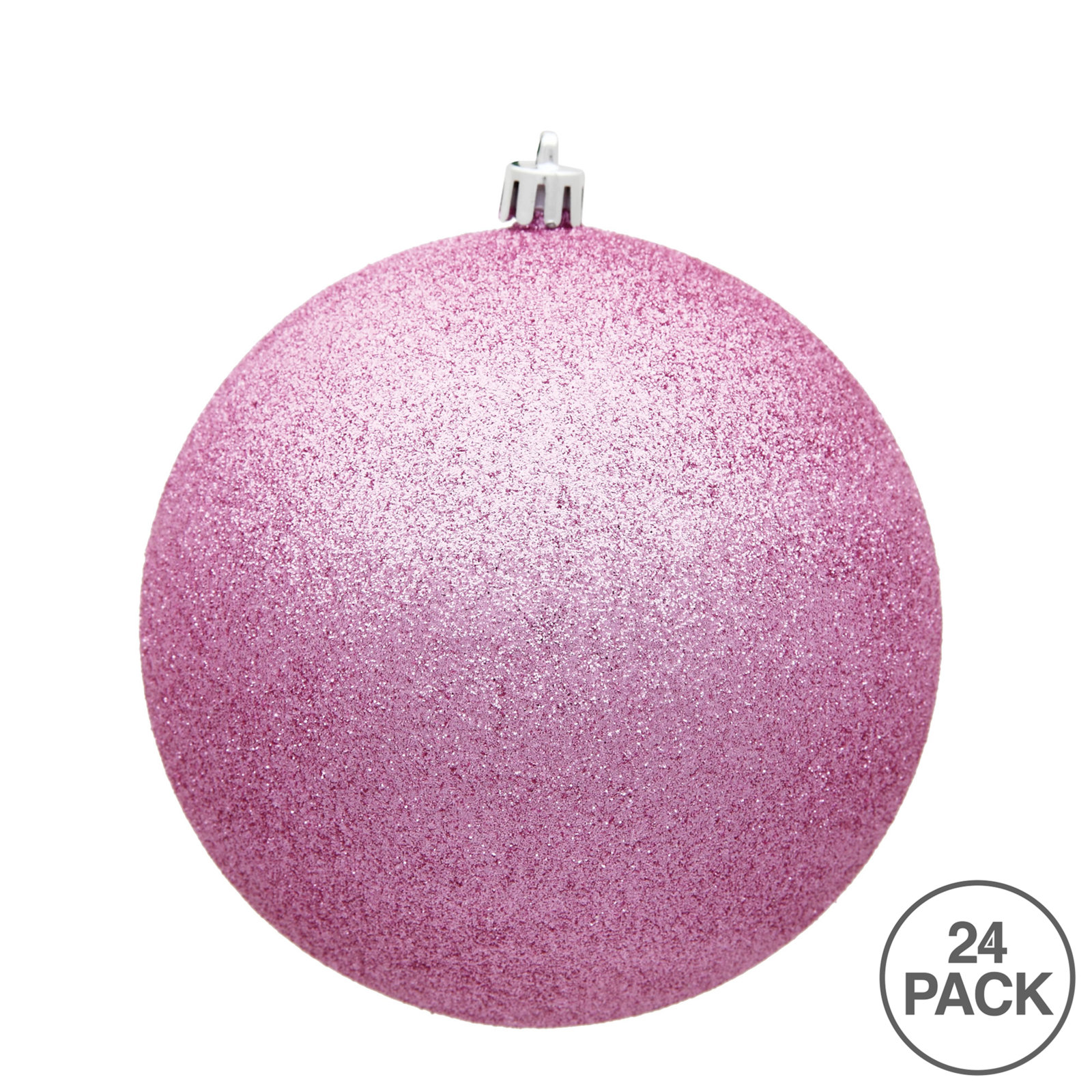 2" Shatterproof Bauble, Pink Glitter