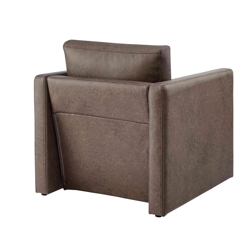 Faux Leather Arm Chair, Espresso