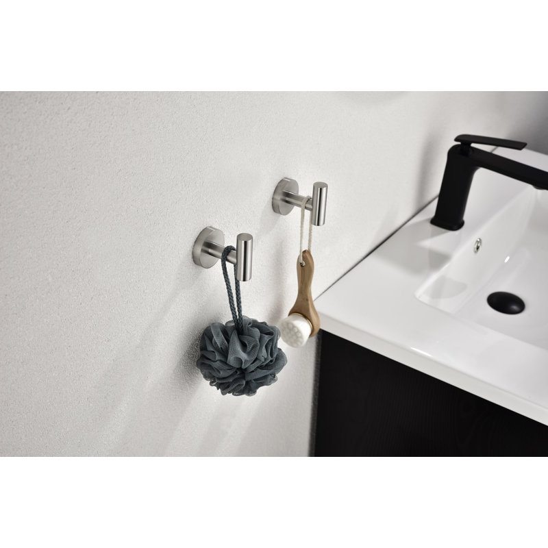 6 Piece Stainless Steel Bathroom Towel Rack Set Wall Mount, 2.04" H x 24" W x 3.14" D, Stainless Steel