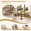  Ensemble de 4 chaises de cuisine rembourrées avec pieds en bois d'hévéa Modern-2003479224-2003479226