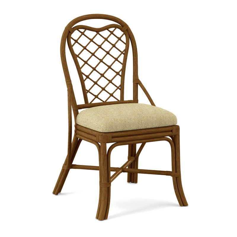 Trellis Back Side Dining Chair, Eggshell Crypton Performance; 0884-93, Havana