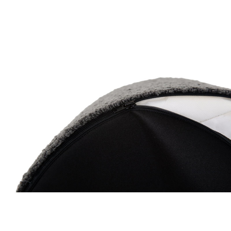 Ashlan Upholstered Pouf, Charcoal Barbet 100% Polyester