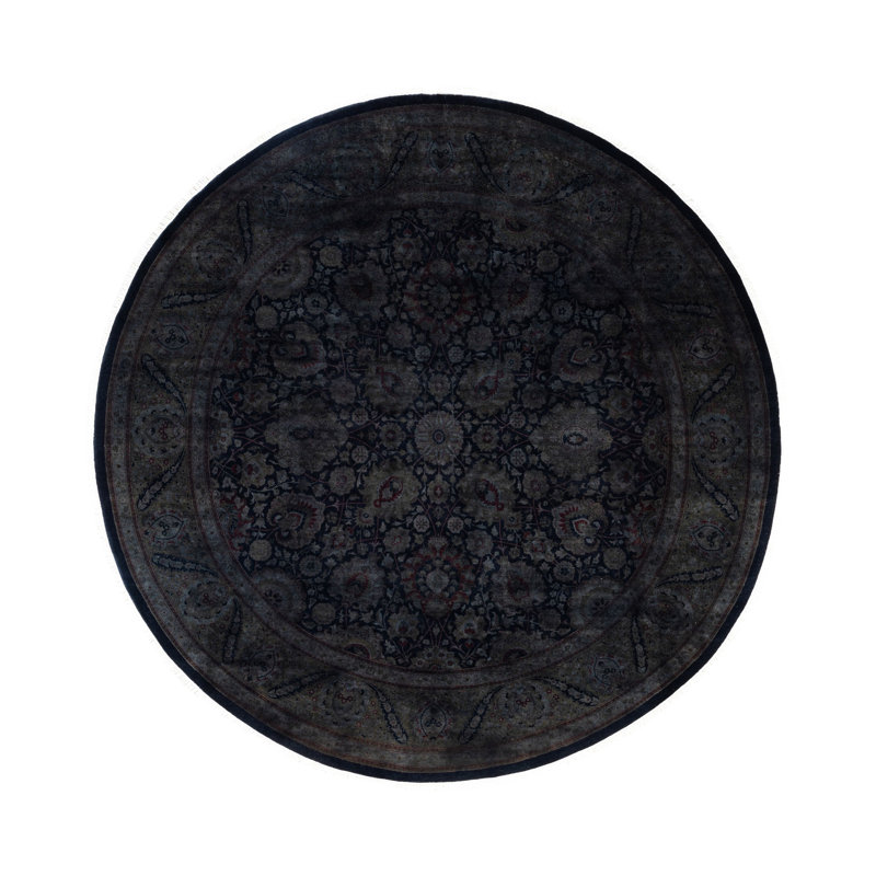 Huckstep One-of-a-Kind 9' 1" X 9' 1" Round Wool Area Rug Black