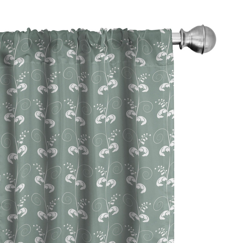 Rideaux 4 panneaux Ambesonne Green, victorien, vert sauge pâle / blanc, L 56 po x L 63 po