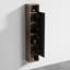 Armoire latérale Mid-Century noir et noyer pour salle de bain Cc1014s110,309, rangement de 14 pouces, textures à rayures chics, panneaux en bois massif multicouches E1-Grade ouverts, surface douce, rails, charnières