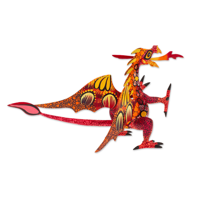 Mexican Dragon Alebrije Copal Wood Sculpture