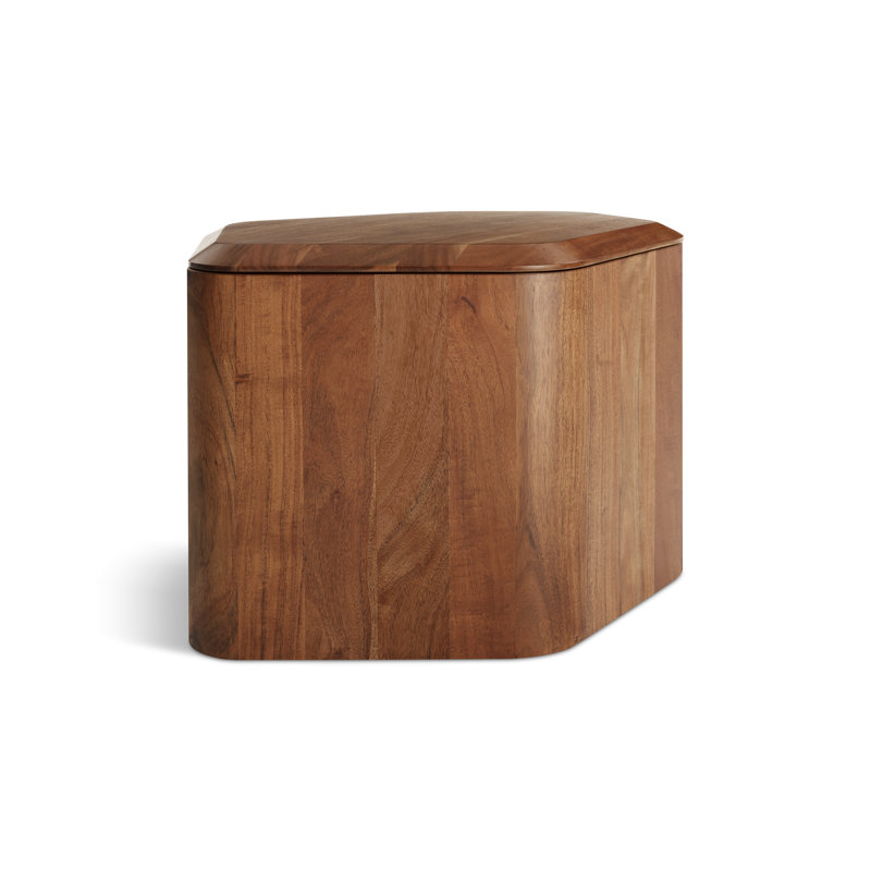 Hoard Solid Wood Single End Table, Acacia, 18" H x 22" W x 18" D