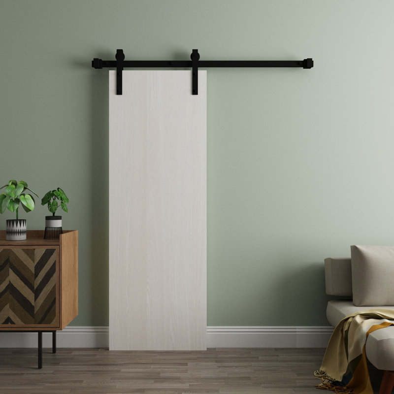 Modern Barn Door - ESSENTIAL 8001 - 6.6FT Rail Track Heavy Hardware Set - Solid Panel Interior Doors, 30" x 84", 1