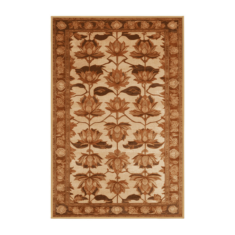 Tapis brun lavable à la machine, Rectangulaire 2 pi x 3 pi