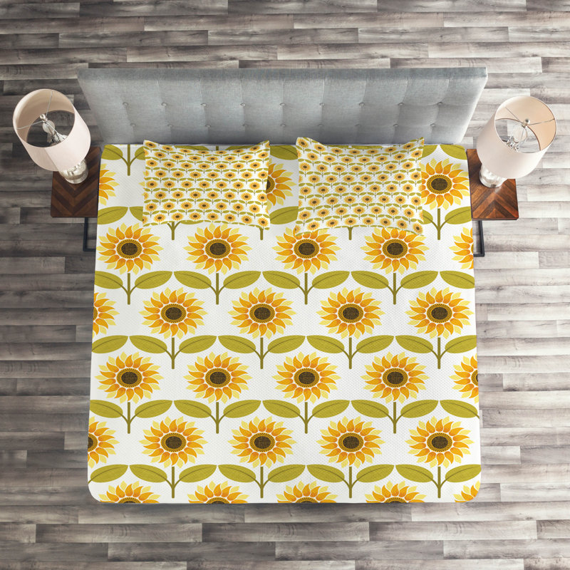 Flower Polyester Floral Coverlet