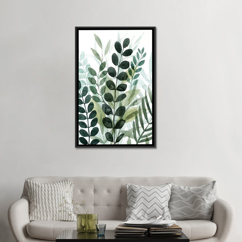 Reproduction d’art « Forest Fourragii » par Grace Popp, H 48 po x l 32 po x P 1,5 po, Toile avec cadre noir, Pas de tapis