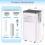Climatiseur portatif, déshumidificateur 3-en-1 à courant alternatif de 8 000 BTU, ventilateur de 350 pieds carrés, mode veille silencieuse, télécommande et fenêtre pour bureau de chambre à coucher, gris