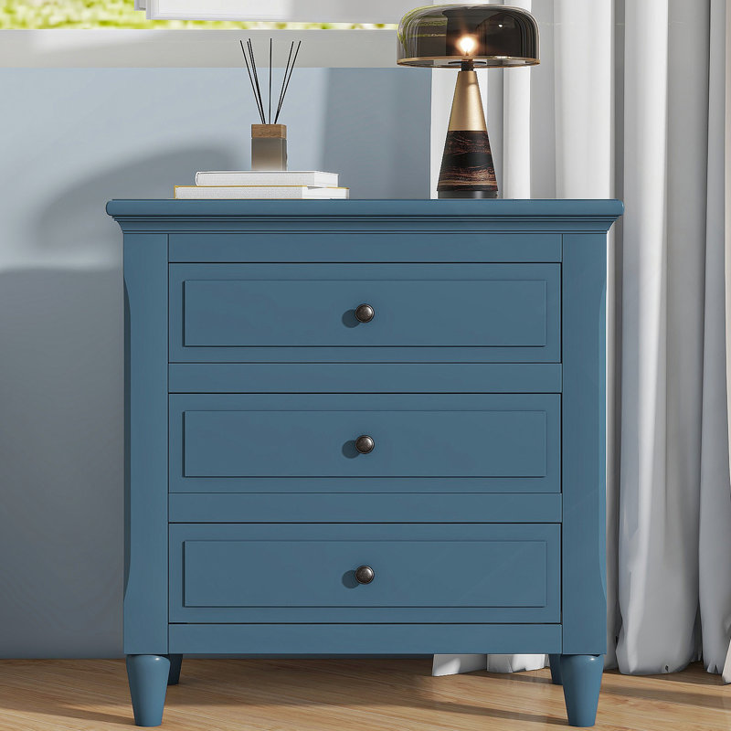 Armoire de rangement en bois à 3 tiroirs avec table de chevet