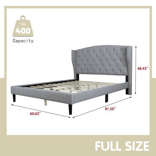 Red Barrel Studio® Fjeldheim Upholstered Platform Bed & Reviews | Wayfair