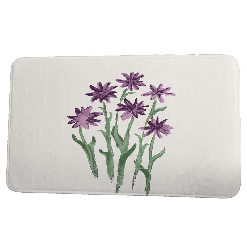 Lowrey Non-Slip Bath Mat, 17" W x 24" L, Purple