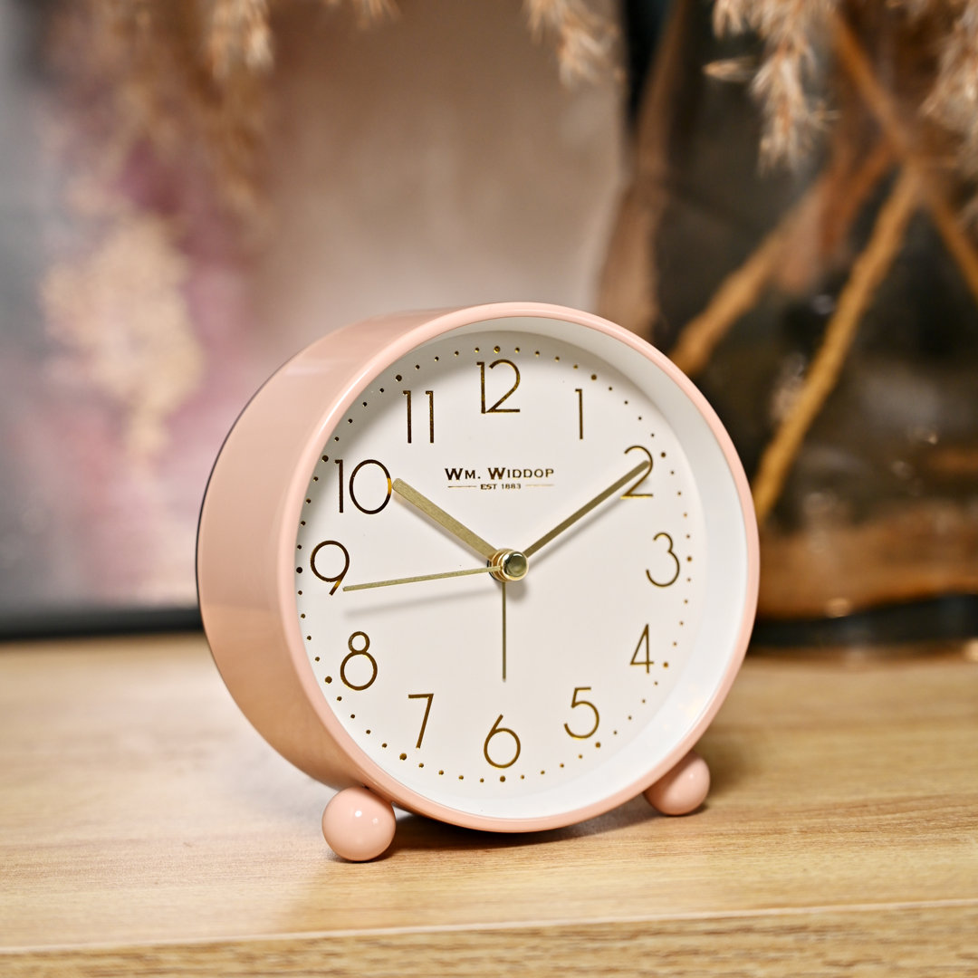 William Sleek & Chic Modern Analogue Metal Quartz Movement / Crystal Alarm Tabletop Clock