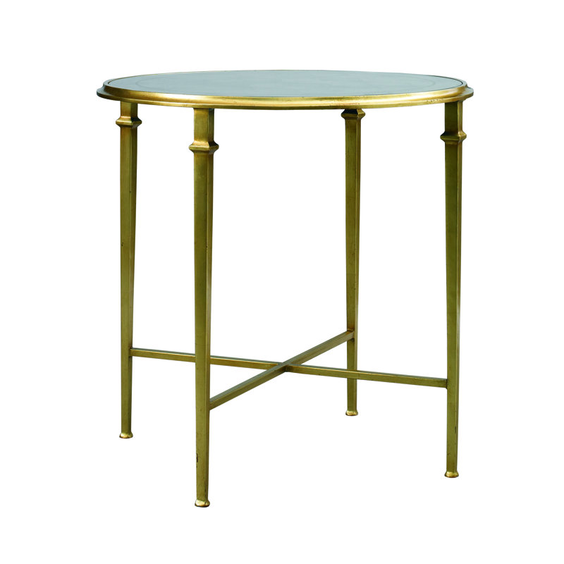 Barlow Glass Top End Table, Gold