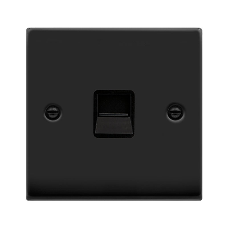 Matt Black Secondary Telephone Single Socket