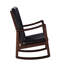 Chaise berçante en similicuir brun foncé avec pieds couleur - Relax In Fashion