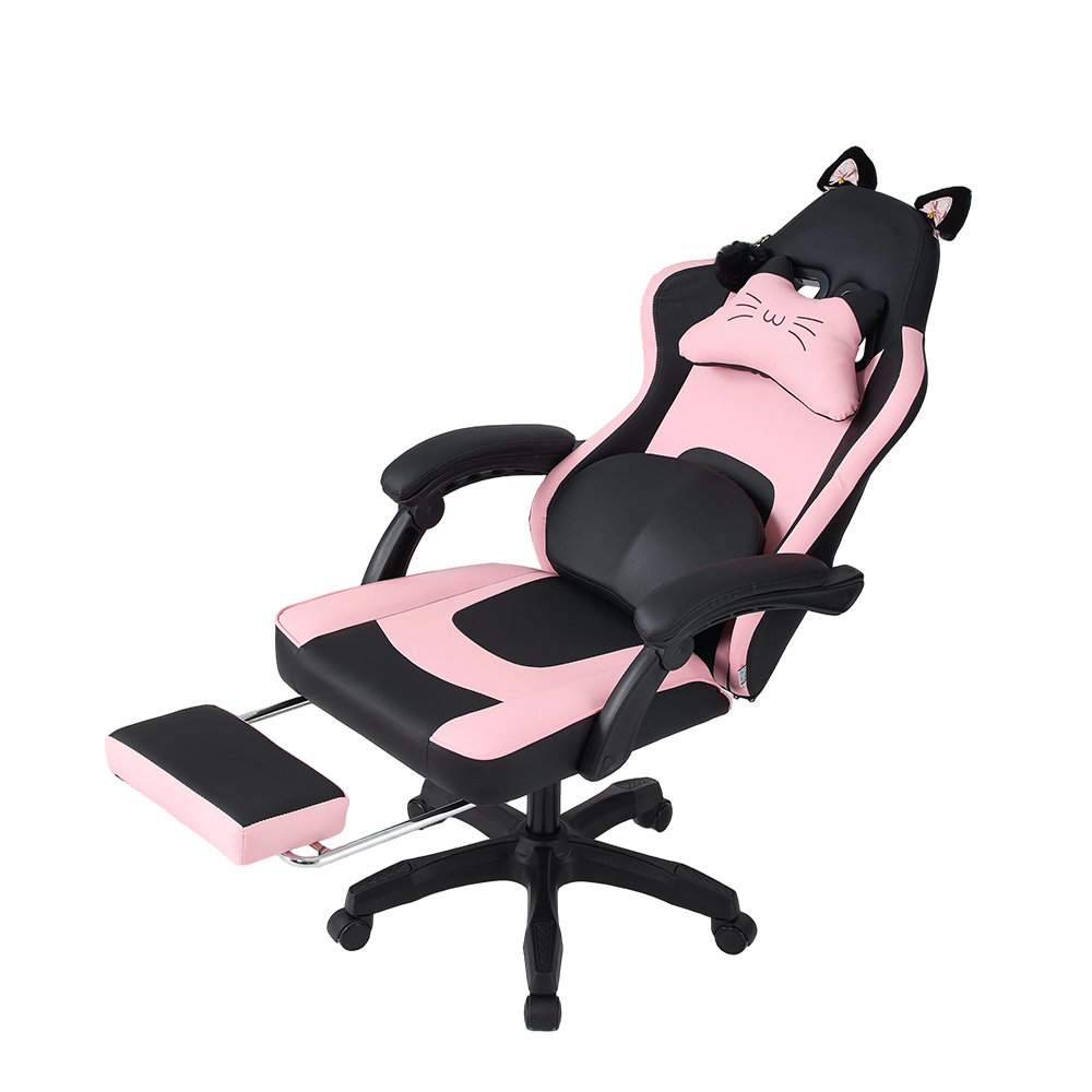 Inbox Zero Adjustable Reclining Ergonomic Swiveling Rocker Game Chair with Footrest