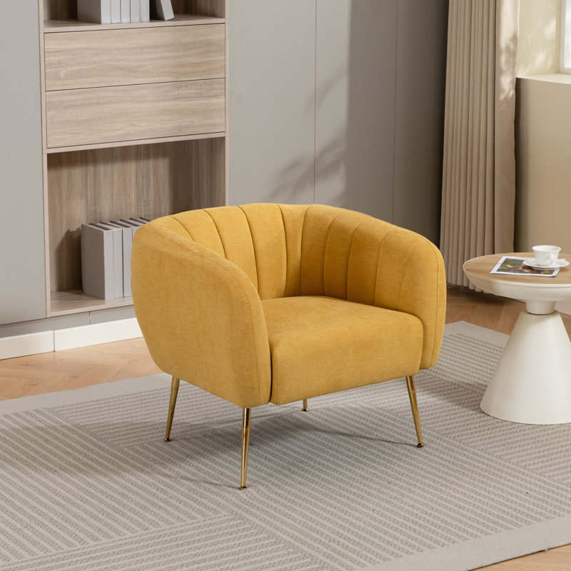 Upholstered Armchair, Yellow