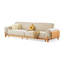 Canapé-lit en velours côtelé beige Threeseat-129743292