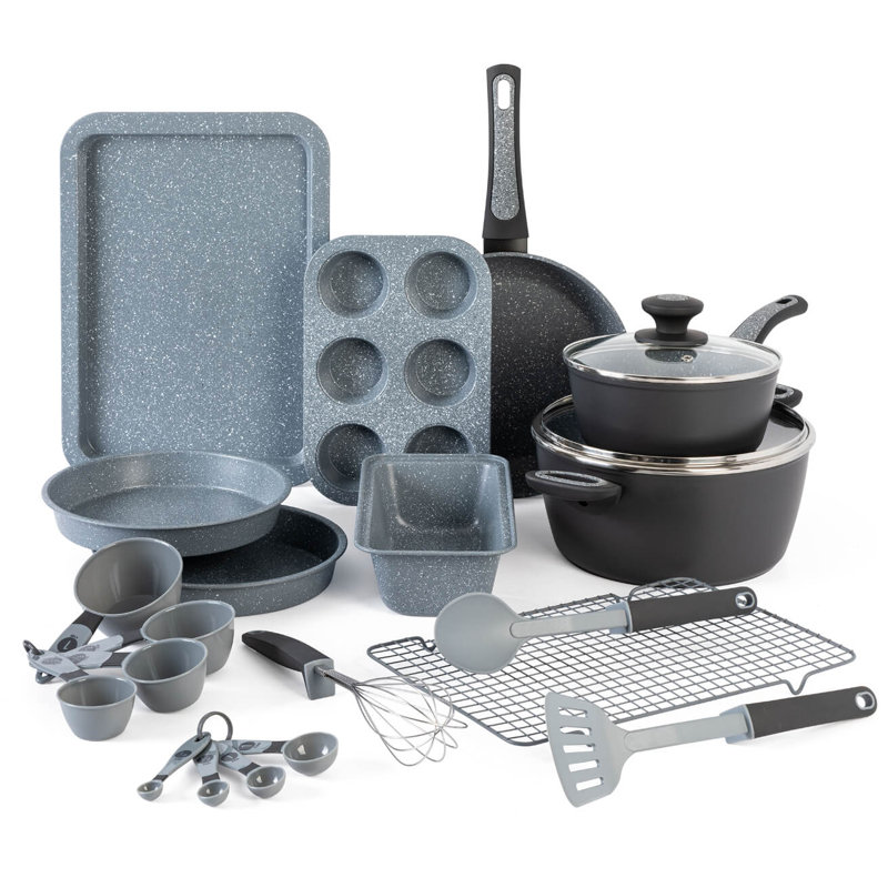 Ensemble de batterie de cuisine en aluminium 23 pièces
