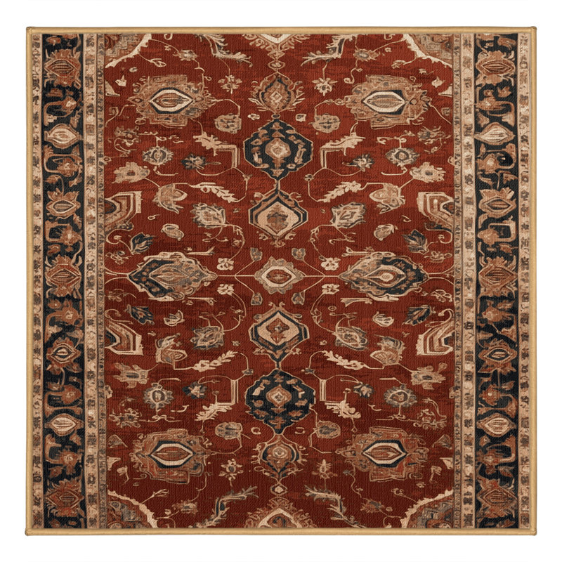 Tapis brun lavable à la machine, Carré 8 pi