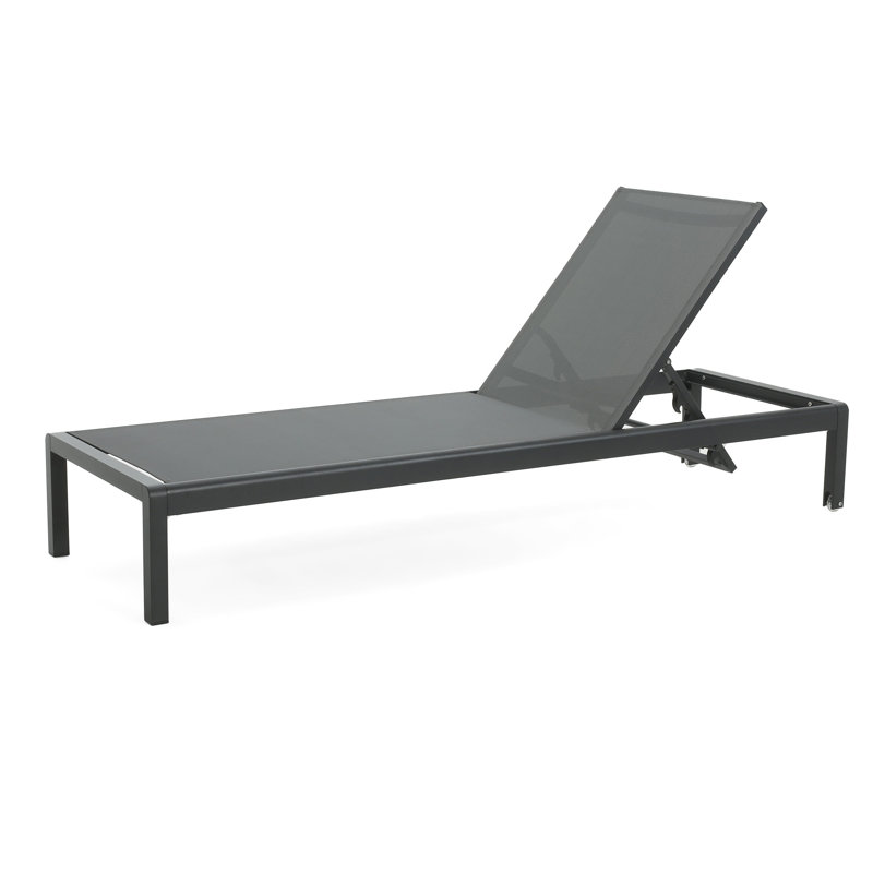 Paire de chaises longues pour piscine - filet respirant, rouille - aluminium, dossier réglable inclinable, antirouille, portable