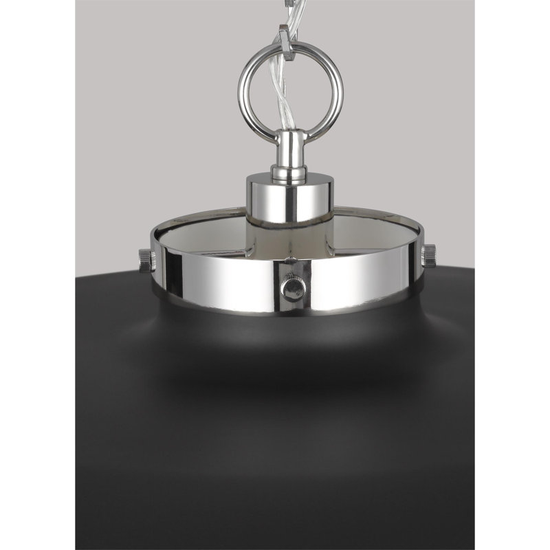 Wellfleet 1 - Light Pendant, Polished Nickel, Midnight Black