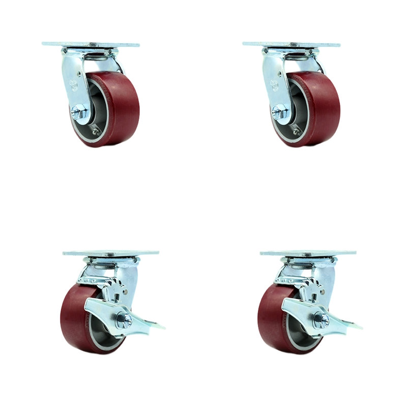 4 Piece Poly on Aluminum Caster Set
