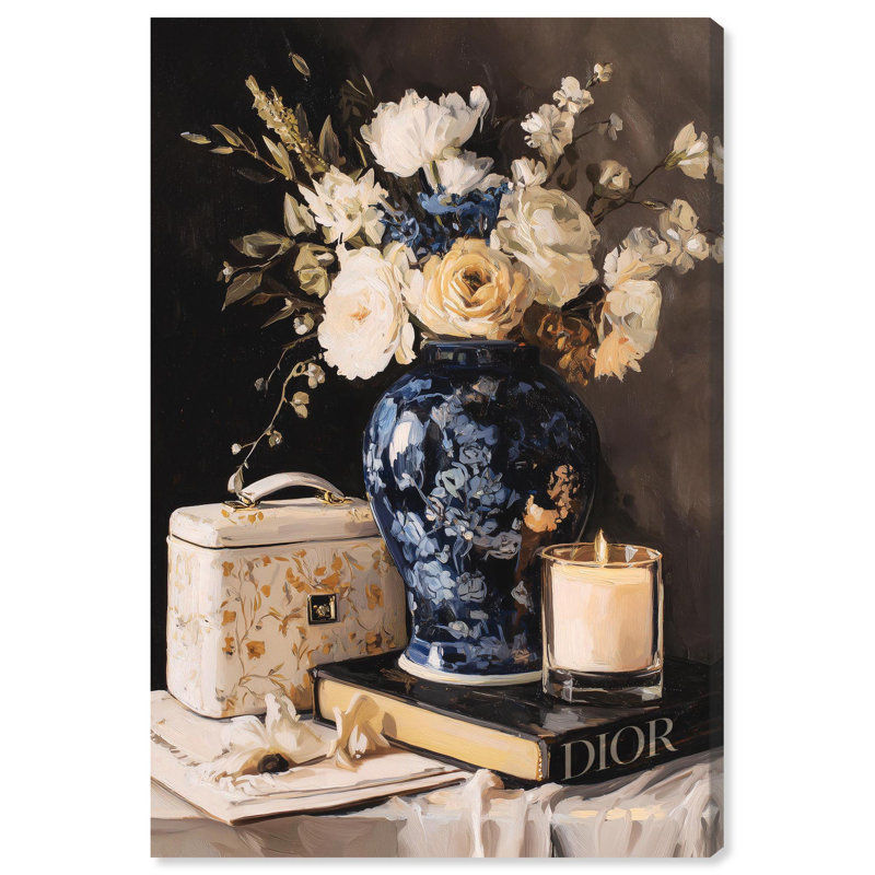 «Beautiful Vase Candles Kitchen Decor» par Art Remedy, H 15 po x l 10 po, Toile tendue avec châssis