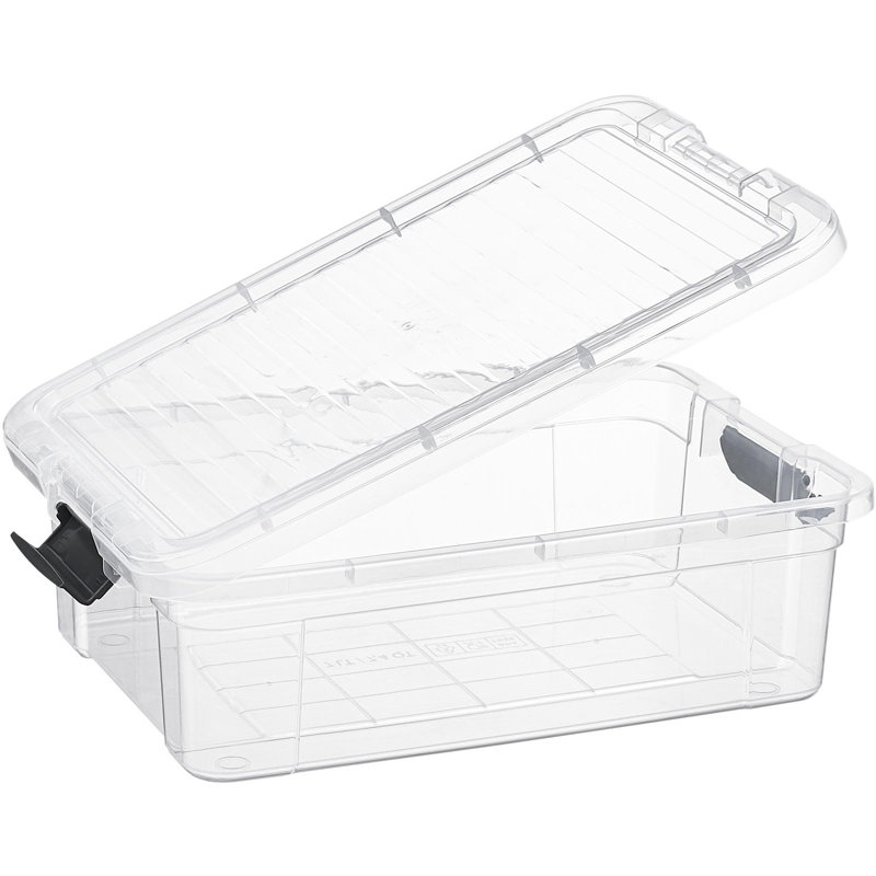  Boîtes de rangement transparentes avec couvercles, contenants en plastique sans BPA de 7,4 pintes, bacs de rangement, caisses empilables, bacs de rangement pour la maison, le bureau, l'école et le dortoir, paquet de 12
