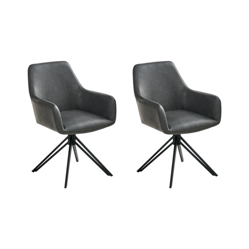 49cm H Upholstered Full Back Armchair, Black