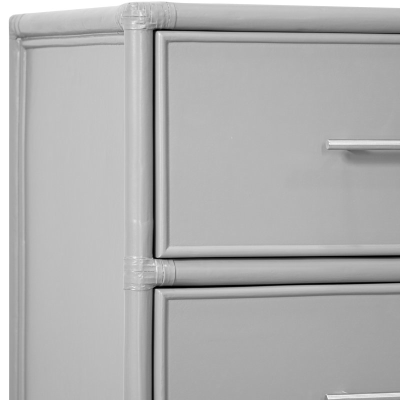 Venice 4 Drawers 54" W Double Dresser, Light Gray