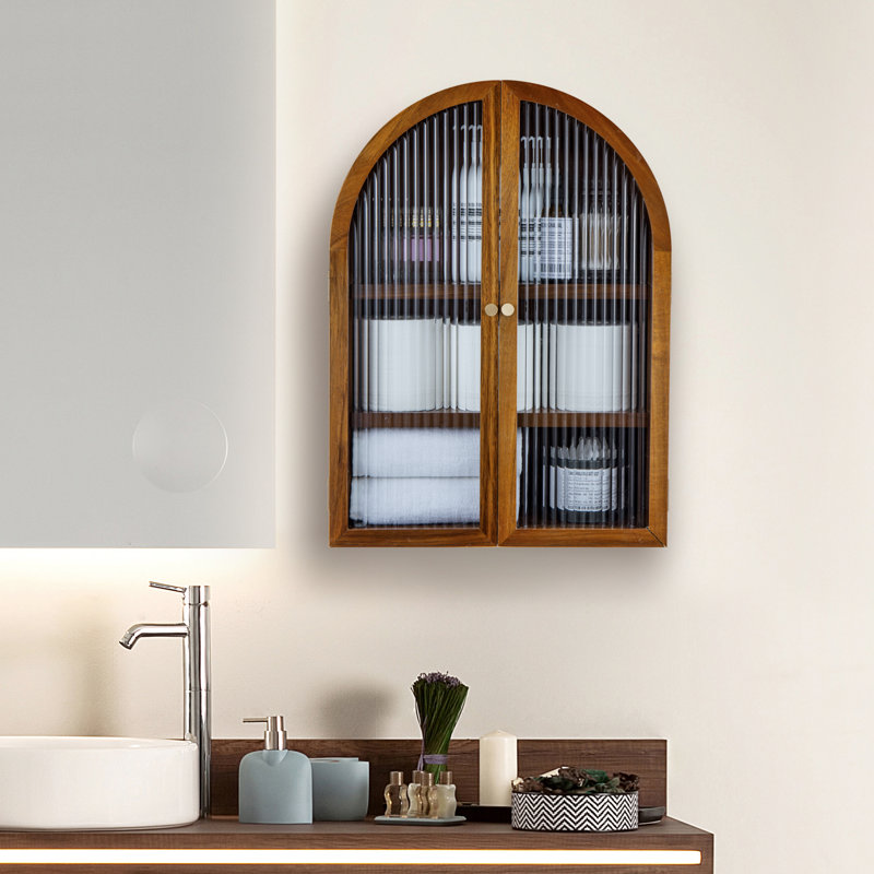 Armoire à pharmacie en bois d'acacia