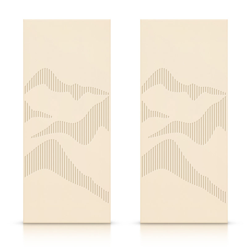 Portes de placard à panneaux et en bois, Beige, 60 po x 80 po