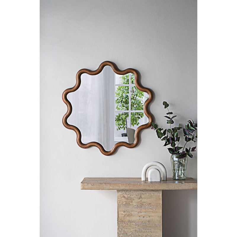 Miroir d'appoint 31 "x 30" avec cadre unique, miroir mural