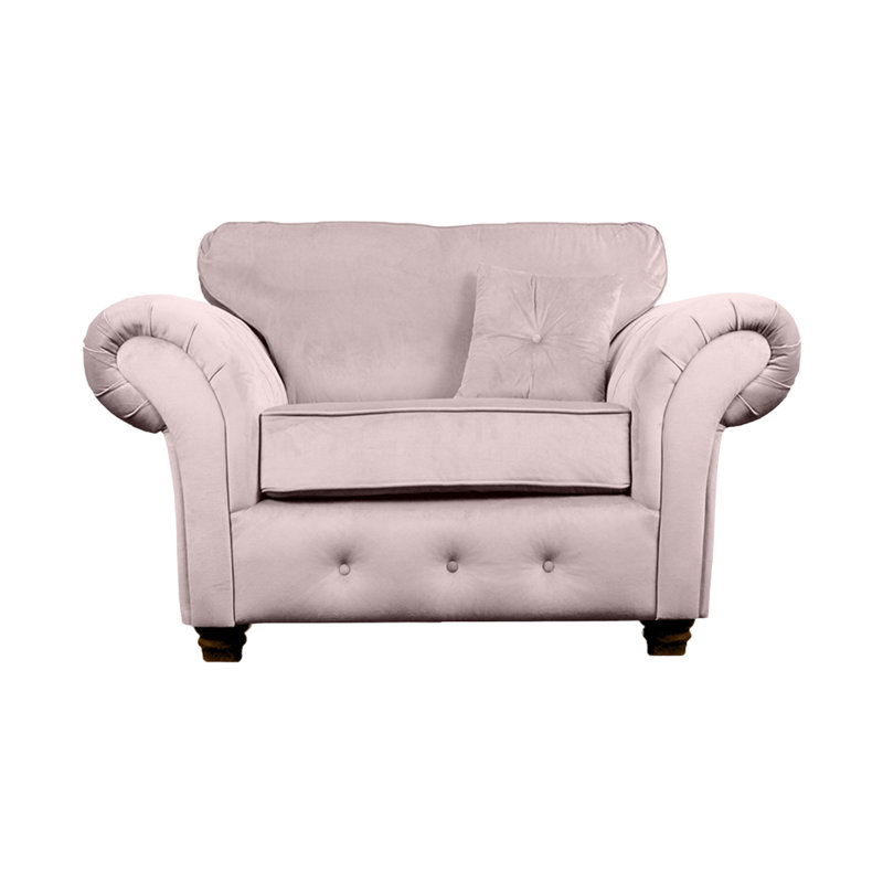 Lila 2 Seater Velvet Loveseat, Blush