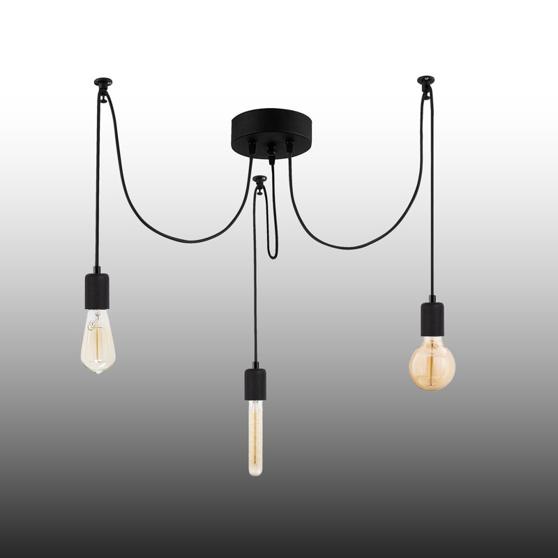 Lustre en métal 3 lumières à hauteur réglable