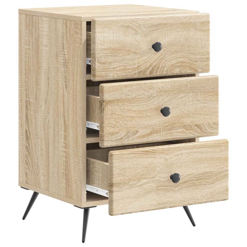 43cm W Manufactured Wood Bedside Table, Sonoma Oak