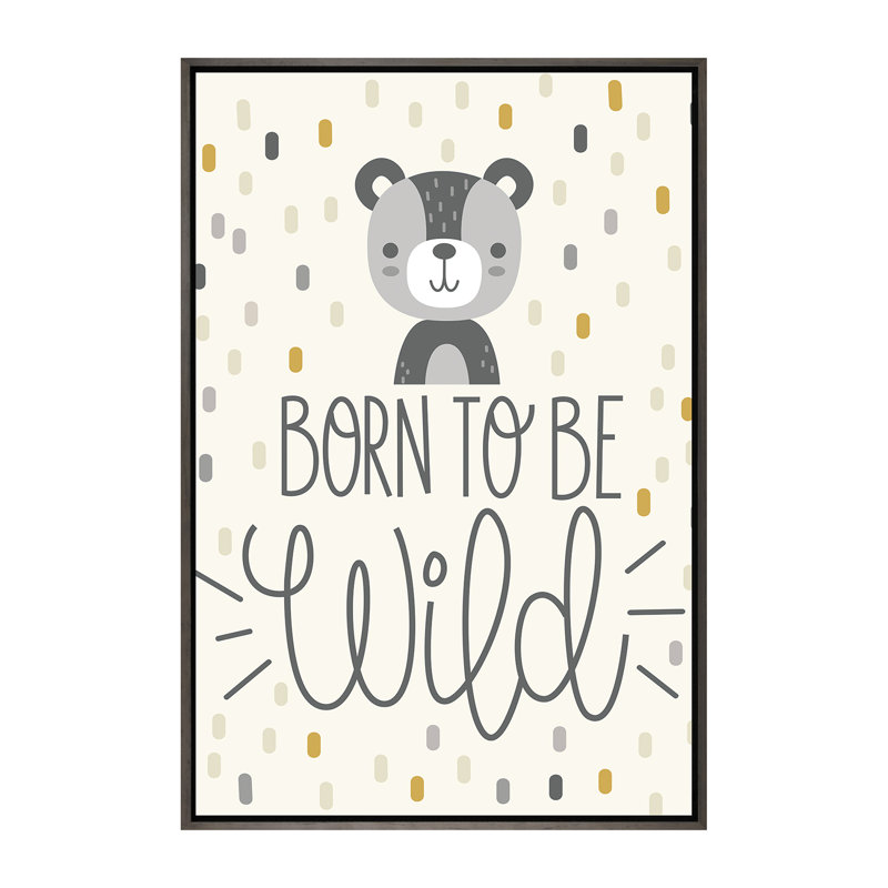 «Cute and Wild III», art encadré, H 60 po x l 40po x P 1,5 po, Toile avec cadre gris foncé rustique