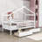 Heulwen Two Drawers Wooden House Bed-1726847272-1726847273