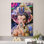 Vibrant mauve Ganesha, dieu indou de la Sagesse, statue, photographie religieuse, impression sur toile