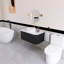 Meuble-lavabo flottant mural 36 po noir avec plateau en marbre artificiel blanc-1804651841